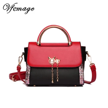 

Vfemage Patchwork Bag Women Handbags Female Shoulder Bag Multifunction PU Leather Ladies Crossbody Bags Messenger Bolsa Feminina