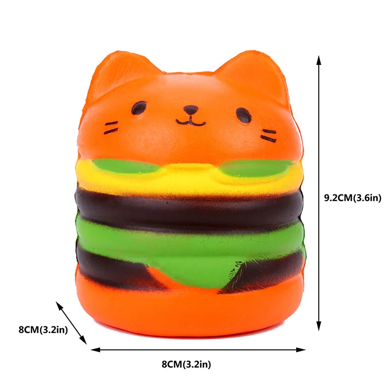 Модель мягкими игрушками и рисунком гамбургера и кошка игрушка в виде мультипликационной куклой и вентиляция игрушка детская игрушка адаптируемые под требования заказчика