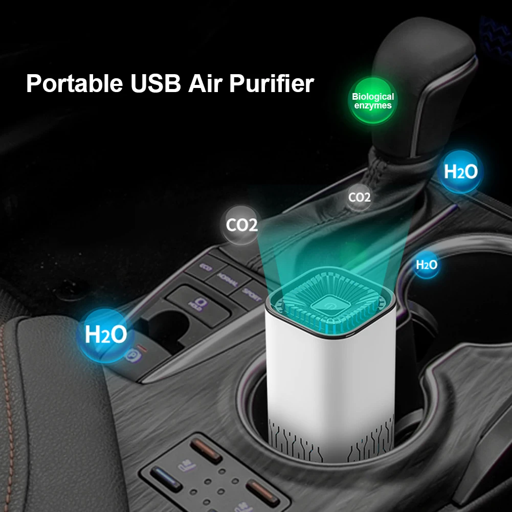 Air Purifier Portable Usb Car Negative Ion With Hepa Deodorant Filter Household For Home Office Desktop