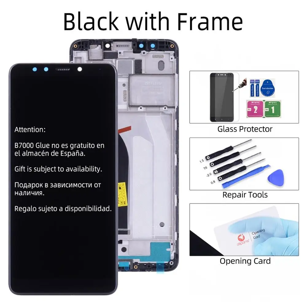 Black with Frame 10-касаний 5," Дисплей для Xiaomi Redmi 5 ЖК-дисплей Сенсорный экран, с корпусом, запасные части для Xiaomi Redmi 5 ЖК-дисплей Дисплей - Цвет: Black with Frame