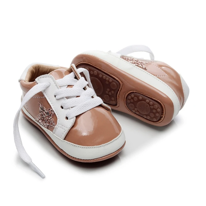 Лоскутная нескользящая обувь с принтом звезды; кроссовки для малышей; обувь на мягкой подошве для маленьких мальчиков и девочек; повседневная обувь