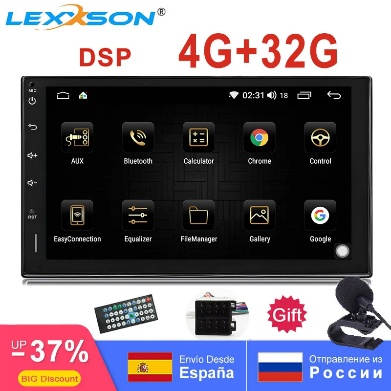 

DSP 4GB RAM 32G ROM 2Din Android 9.0 Octa Core Car Radio Multimedia Video Player Universal Head unit GPS Mirror link 1080P OBD 2
