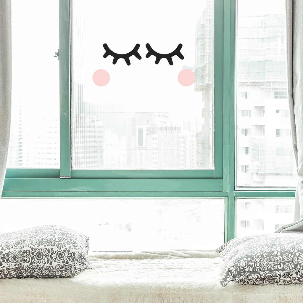 Creative Pretty Blush Eyelashes Wall Sticker Window Lliving Room Ddecorations Home Wallpaper Mural Art Decals Sexy stickers | Дом и сад