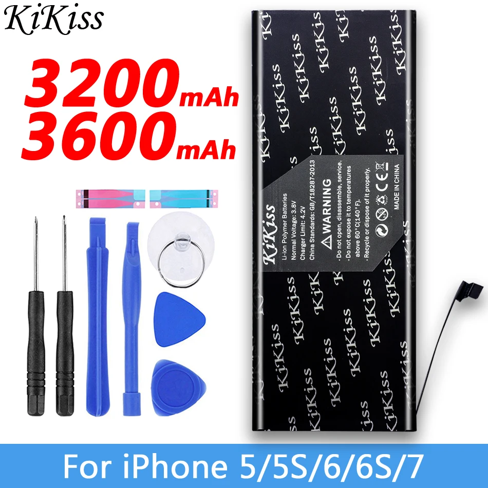 Free Tools + Lithium Battery For Apple iPhone 6S 6 7 5S 5C 5 Replacement Phone Bateria | Мобильные телефоны и аксессуары