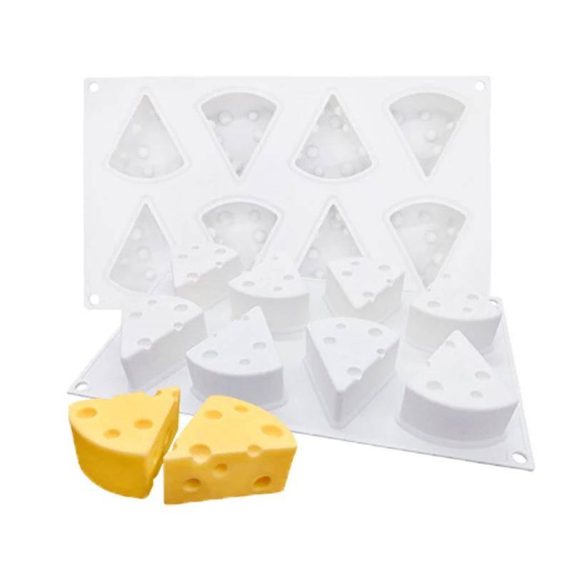 

8 Holes Cheese Mold Silicone 3D Cake Form Mould Brownies Non Stick Dessert Mousse Chocolate Pan Baking Cake Decorating Tools