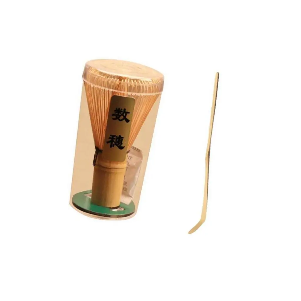 Pack of Bamboo Whisk Chasen Brush Tool for Green Tea Powder Matcha with Scoop Kit for Tea Lover