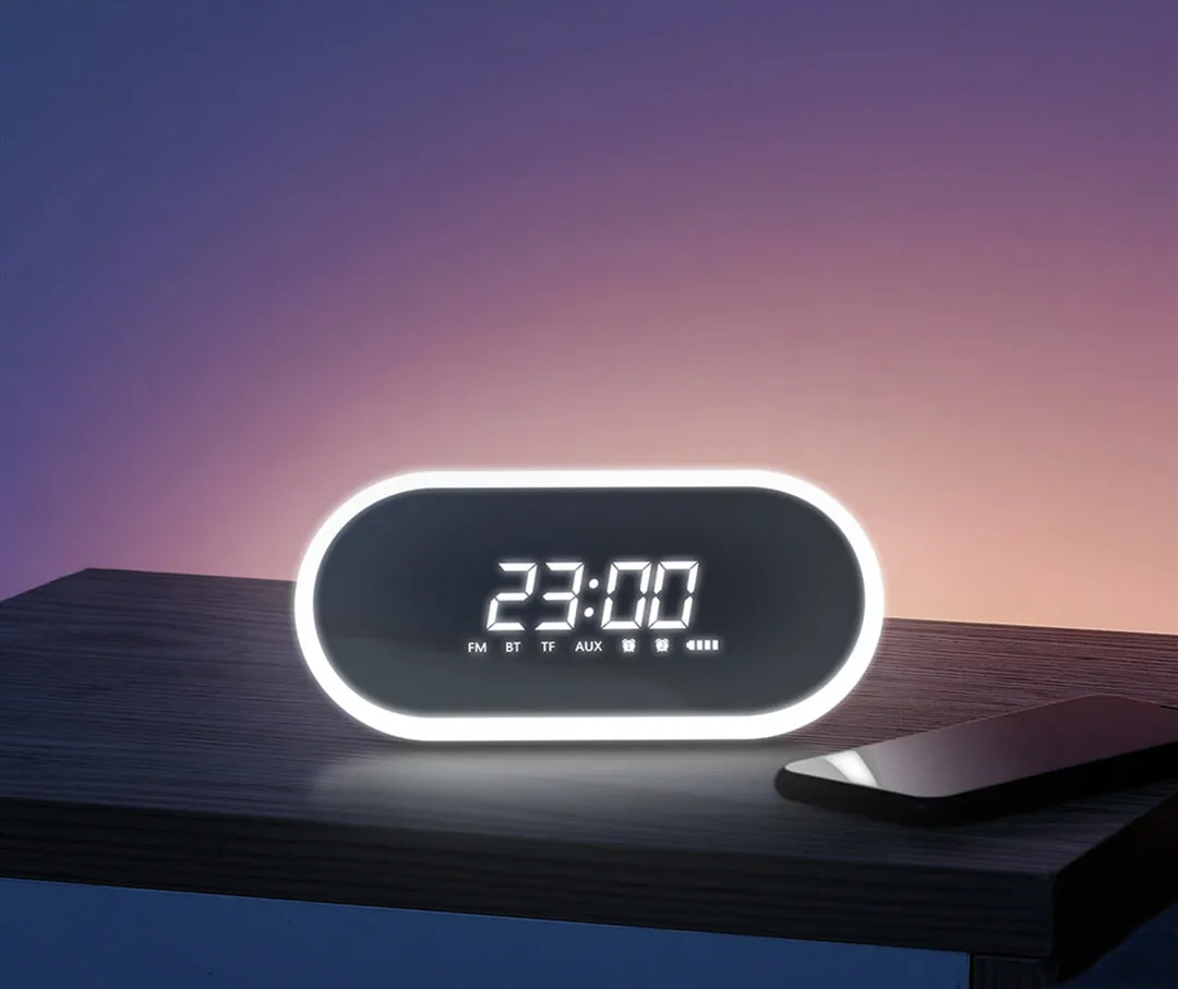 Original Xiaomi Mijia BASEUS Mini Alarm Clock Wireless Bluetooth speaker household subwoofer mirror portable radio 3D surround