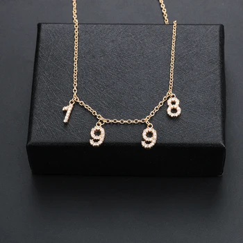 

Custom Name Necklace Women Special Date Year from 1980 to 2002 Personality Collares Jewelry Number or Letter Necklaces