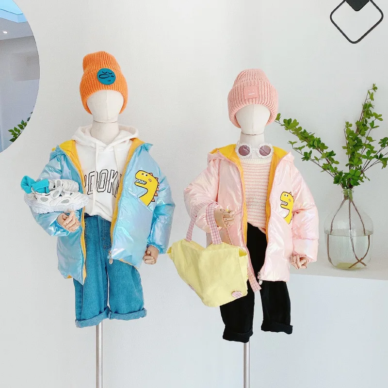 

Autumn And Winter Children's Colorful Bright Face Down Jacket Baby Children's Down Jacket