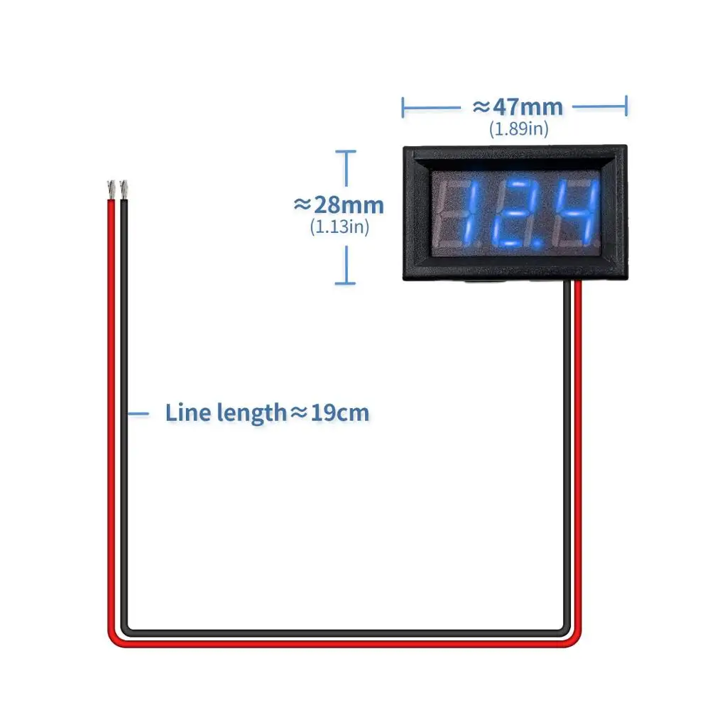 DC 4.5V-30V Blue Мини цифровой вольтметр постоянного тока 4,5 в до 30 в цифровой вольтметр напряжение Панель метр для 6 в 12 В 24 в вольтметр Для электромобиля или мотоцикла автомобиля 0,56'' - Цвет: DC 4.5V-30V Blue