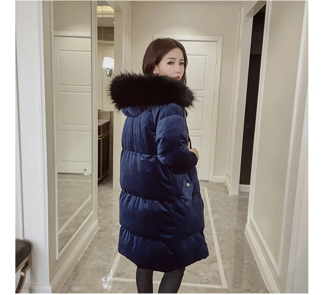 

Winter New 2018 Korean-style Loose-Fit Mid-length Cotton Overcoat Thick Bread Cotton Coat WOMEN'S Dress Hooded Cotton-padded Jac