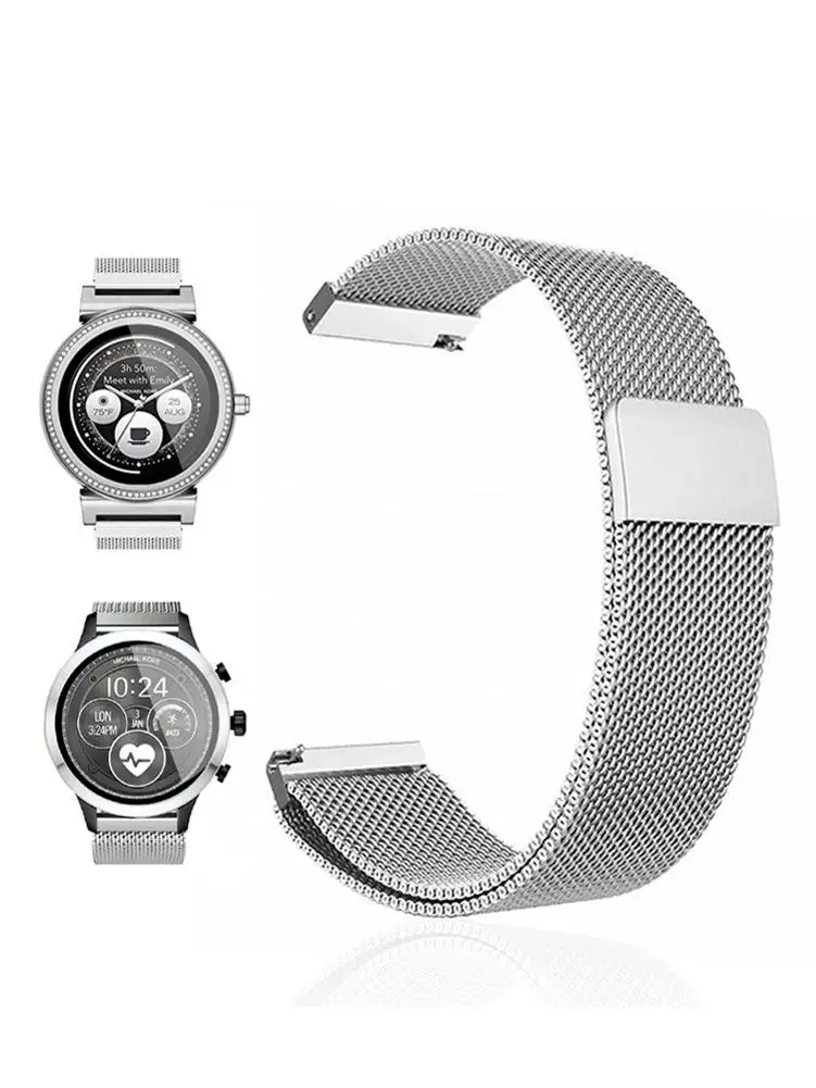 Silver Миланская полоса для MK Sofie MK Подиумные часы ремешок из нержавеющей стали ссылка браслет ремешок магнитная пряжка аксессуары - Цвет: Silver