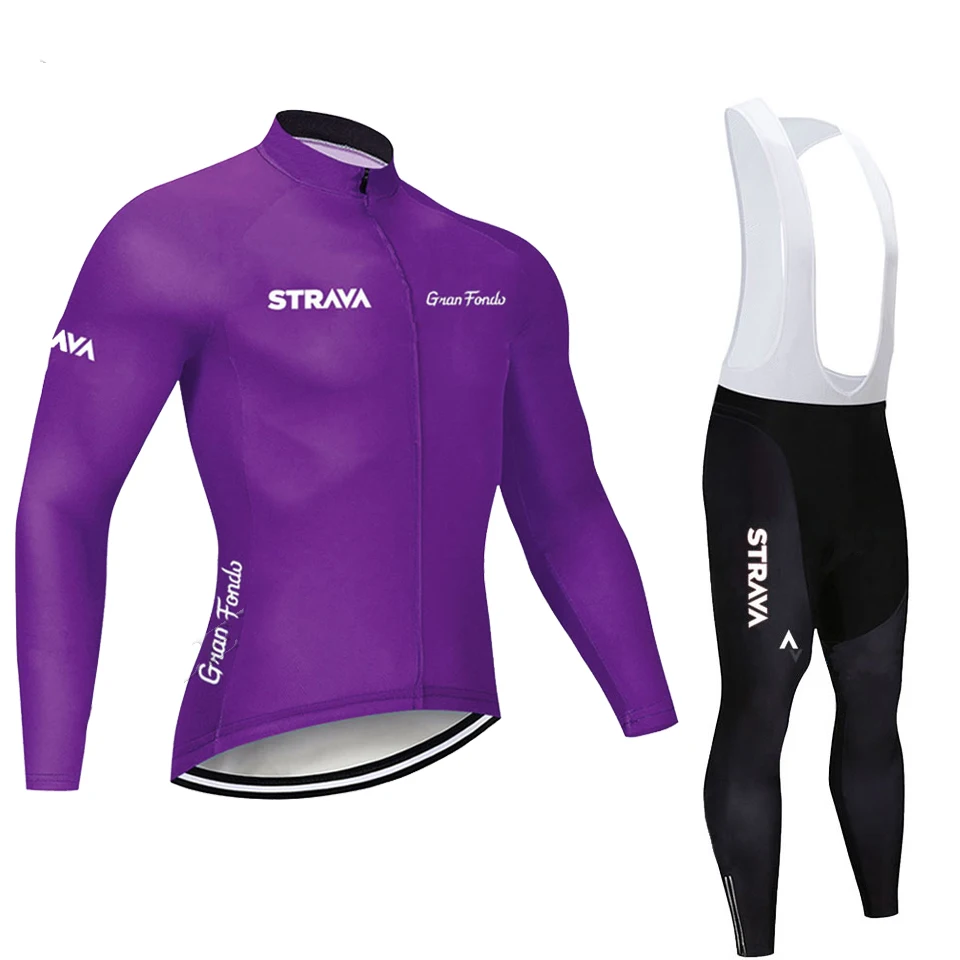Cycling set STRAVA Pro, весенние майки для велоспорта с длинным рукавом, комплект одежды для велоспорта, форма для гонок, одежда для велоспорта, одежда для Майо, Ropa Ciclismo, зеленый цвет - Цвет: Cycling set