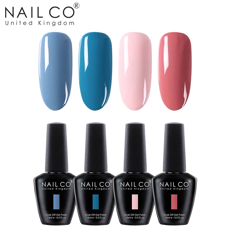 NAILCO 4 шт. 15 мл Гель-лак для ногтей DIY Nail Art Laquer светодиодный Гель-лак для ногтей Блестящий замачиваемый полуперманентный гель для подарка жены - Цвет: ZH14