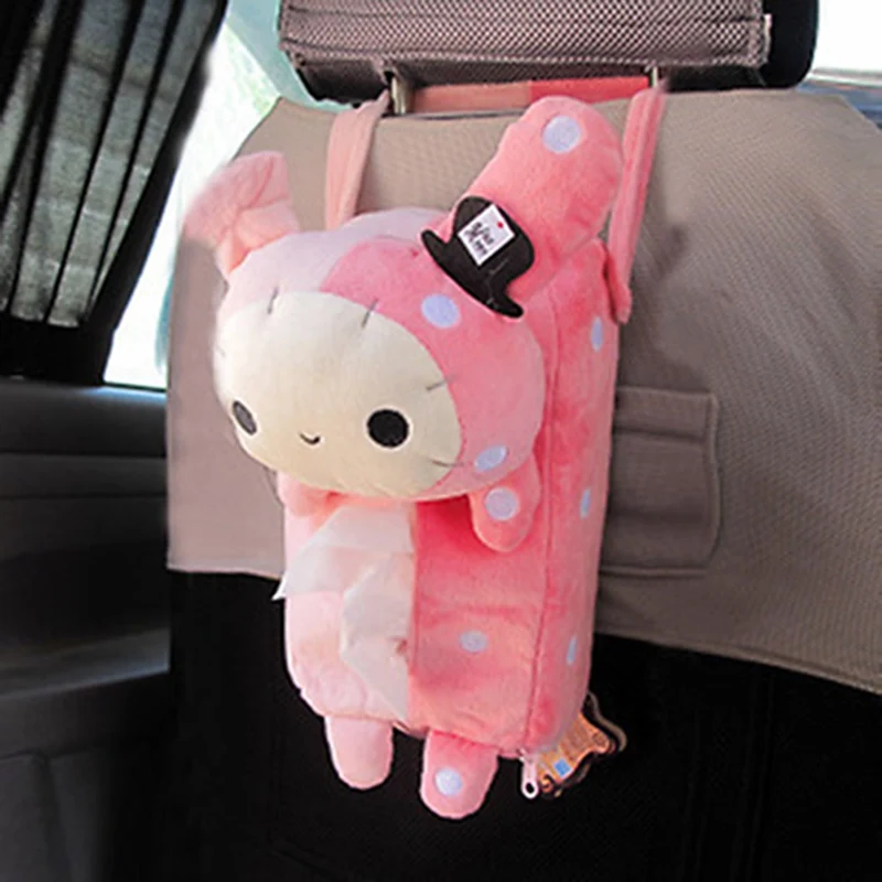 1Pcs Cute Cartoon Car Seat Back Cover Holder Paper Napkin Box Tissue Box Car Accessories Styling