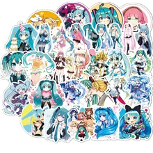 50Pcs/New Hatsune Miku Cartoon Waterproof DIY Decals Sticker for Fridge Suitcase Stationery Developer Decor