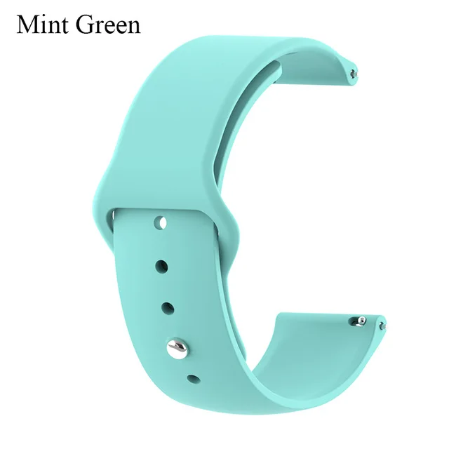 mint green Силиконовый ремешок для Huami Amazfit Bip ремешок 20 мм для Xiaomi mijia кварцевый Garmin Forerunner 645 Vivoactive 3 - Цвет ремешка: mint green