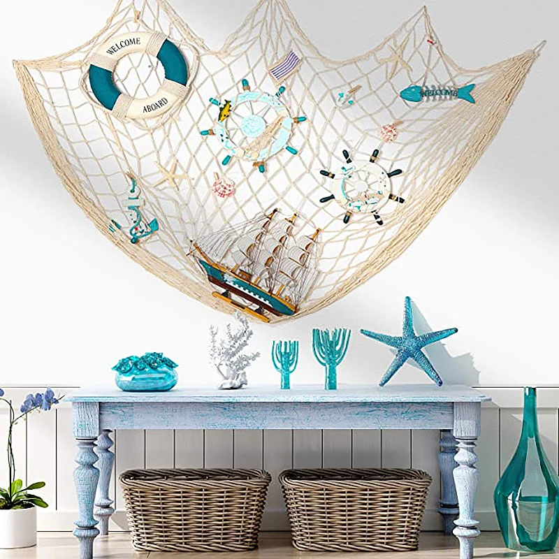 White Fish Net Backdrop Hanging Ornament Hawaiian Summer Birthday Home  Decoration Blue Little Mermaid Theme Under The Sea Party - Party & Holiday  Diy Decorations - AliExpress