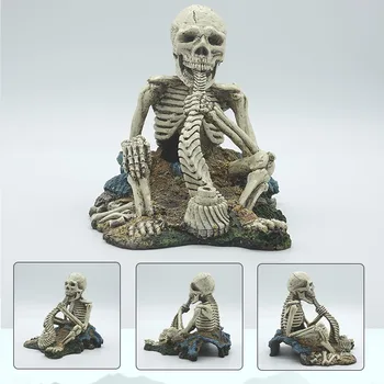 

Aquarium Fish Tank Resin Decoration Aquatic Plants Crawling Pets Reptiles Simulation Skull Ornaments Hollowen Decor