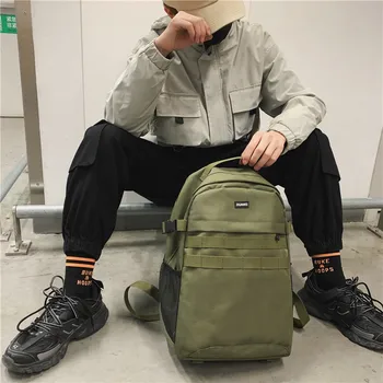 

2020 new school bag men's casual fashion trend simple travel backpack large capacity student school bag female