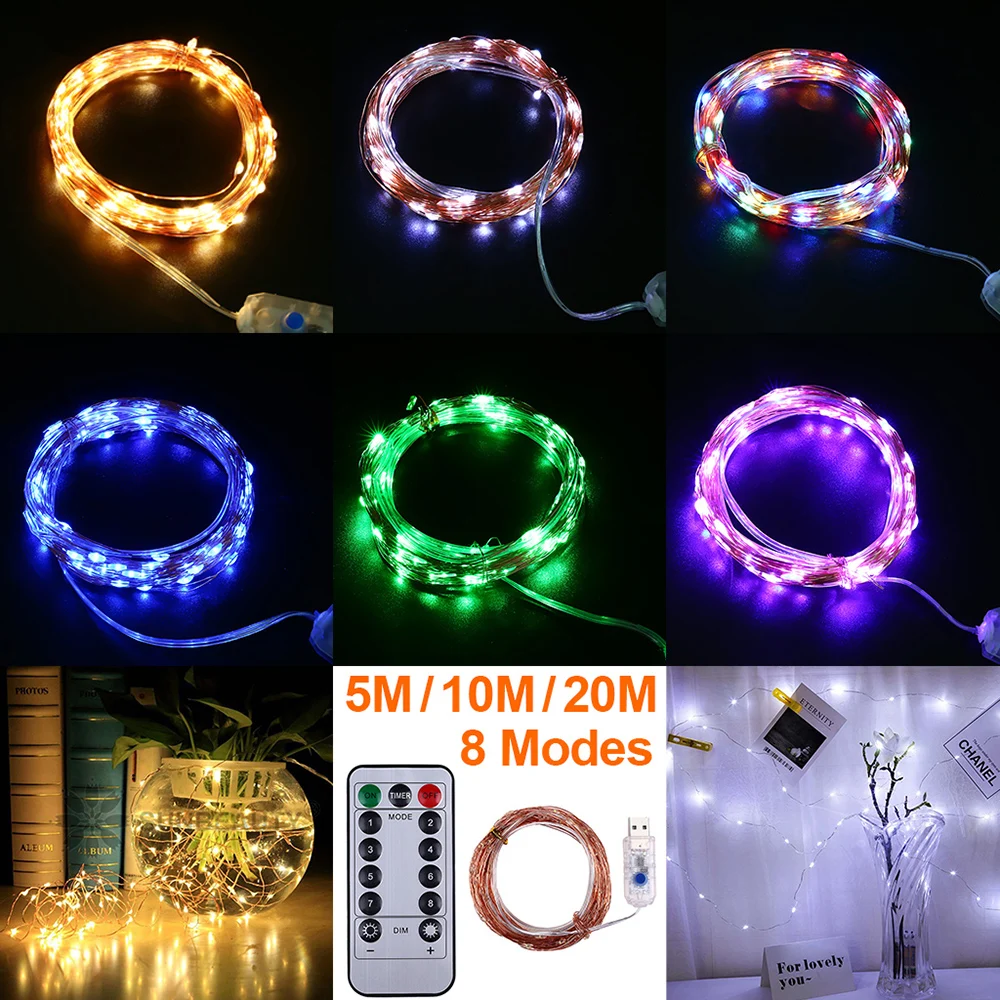 Christmas Decoration Light LED Fairy Lights LED String Light Copper Wire LED String Light For Home Bedroom Decoration D40