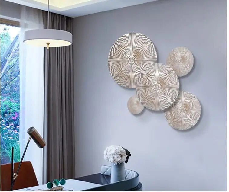 Современная деревянная круглая форма Настенная Наклейка украшение для дома Гостиная настенные украшения для отеля кафе клуб настенные подвесные поделки