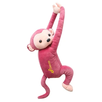 

Creative Monkey Tissue Box Cartoon Tissue Cover Paper Holder Napkin Box Paper Storage for Car Home Bathroom(Pink)