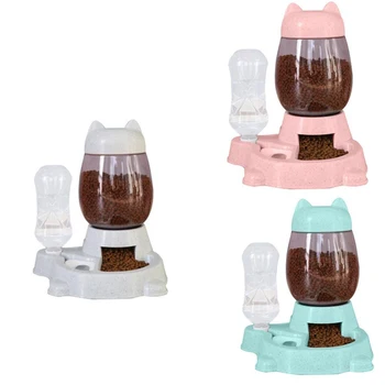

Pet Automatic Feeder Bowl for Dogs Drinking Water Bottle Kitten Bowls Slow Food Feeding Container Supplies