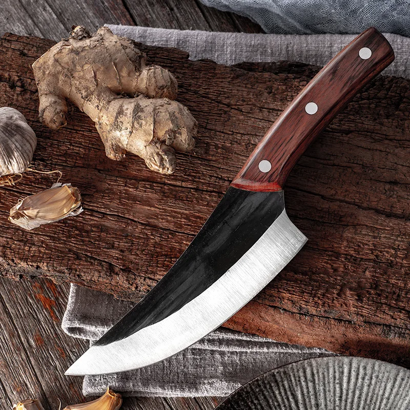 

Handmade Carbon Steel Boning Knife Forged Kitchen Knife Meat Cleaver Vegetable Knife Kitchen Cutter Tool