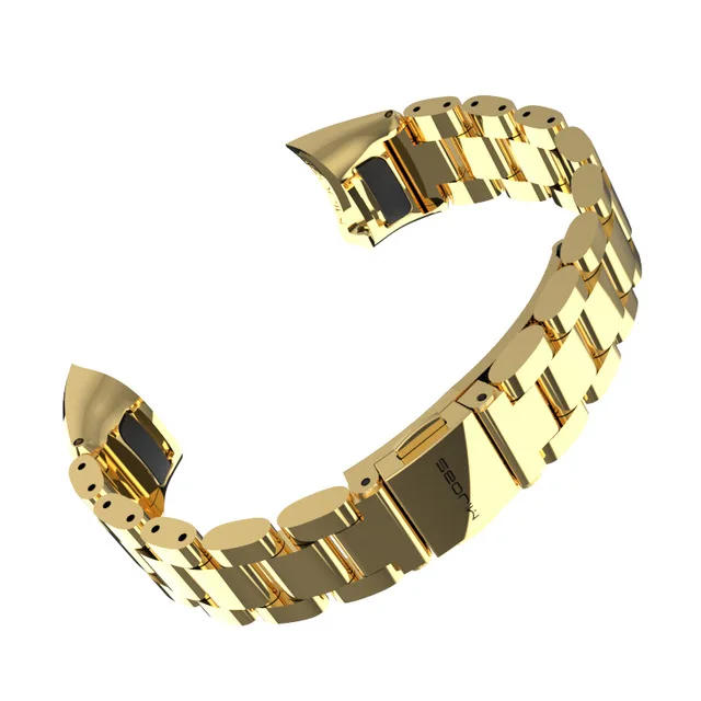 Gold Металлический ремешок для часов huawei Honor Band 4 ремешок Металлический Стальной браслет huawei Band 4 ремешок браслет из нержавеющей стали замена - Цвет ремешка: Gold