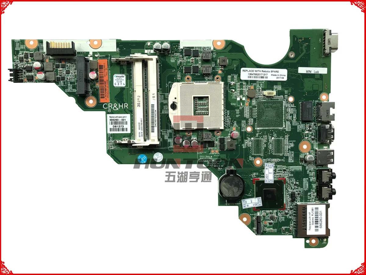 Wholesale High quality 686280-001 for HP 2000 CQ58 laptop Motherboard SLJ8F HM75 s989 DDR3 Fully Tested&Free shipping