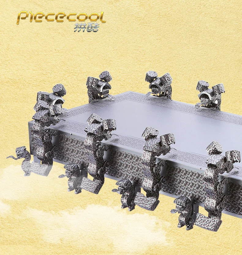Piececool 3d metal quebra-cabeça chime-sinos do túmulo