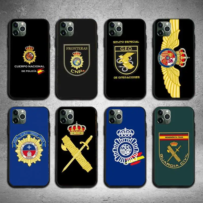 Чехол для Iphone 6 6s 7 8 Plus XR X XS XSmax 11 12 Pro Mini Max с логотипом национальной полиции Испании