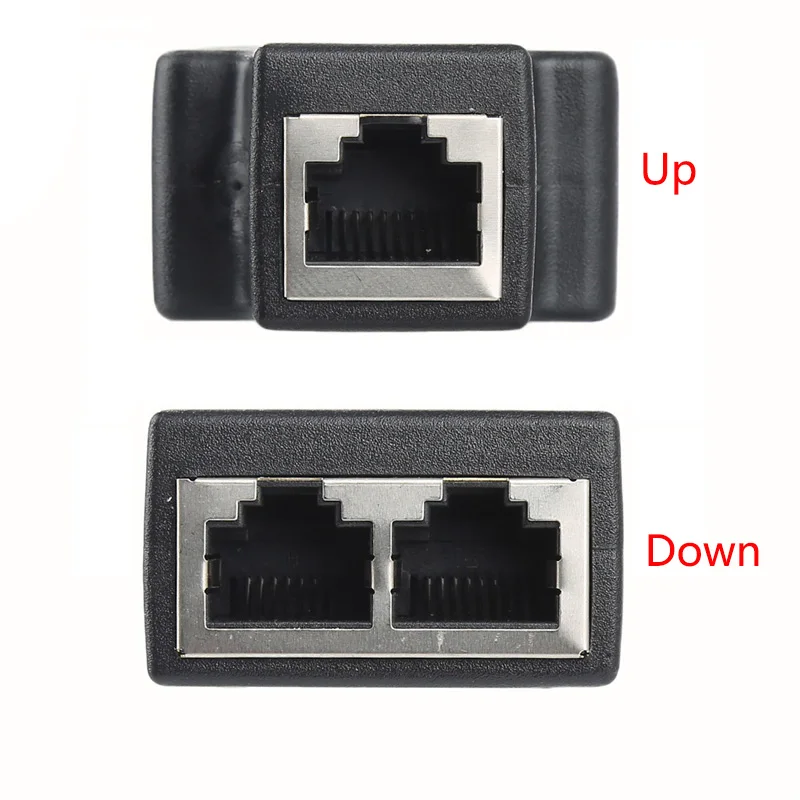 

2 pcs/pair New 1 to 2 Dual Female Port RJ45 Splitter Connector CAT6 LAN Ethernet Sockt Network Connections Splitter Adapter