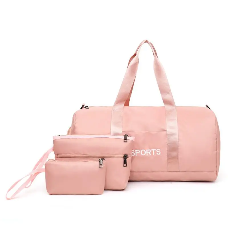 Pink Комплект из 3 предметов Высококачественная оксфордская дорожная сумка для хранения одежды сумка для фитнеса через плечо водонепроницаемая сумка на плечо - Цвет: Pink