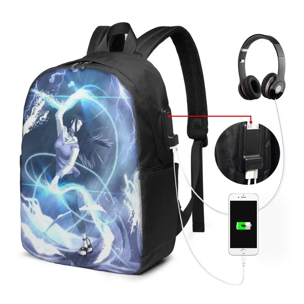 

Hyuuga Hinata Custom Japanese Anime Naruto Print Cartoon Image paiting USB Backpack 17 In