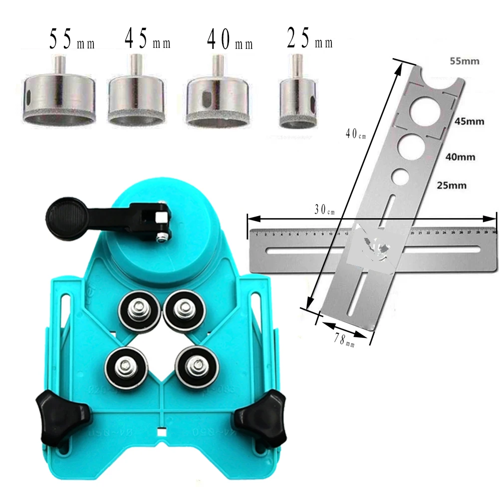 Di Vendita Caldo 1Pc Trapano Mandrino Base Di Vuoto Ventosa/6-55 Millimetri Diamante Di Vetro Rivestito Punta Del Trapano Misura Di Piastrelle Foro Di