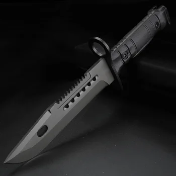 

outdoor knife survival full tang hunting knife fixed blade camping knives black for men with sheath