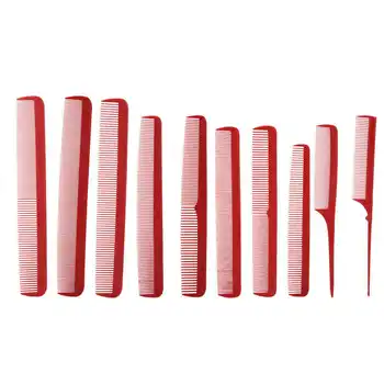

10pcs Professional Barber Shop Comb Detangle Haircut Styling Comb Pointed Tail Comb Full Set Hair Cutting Tools Flat Hair Comb