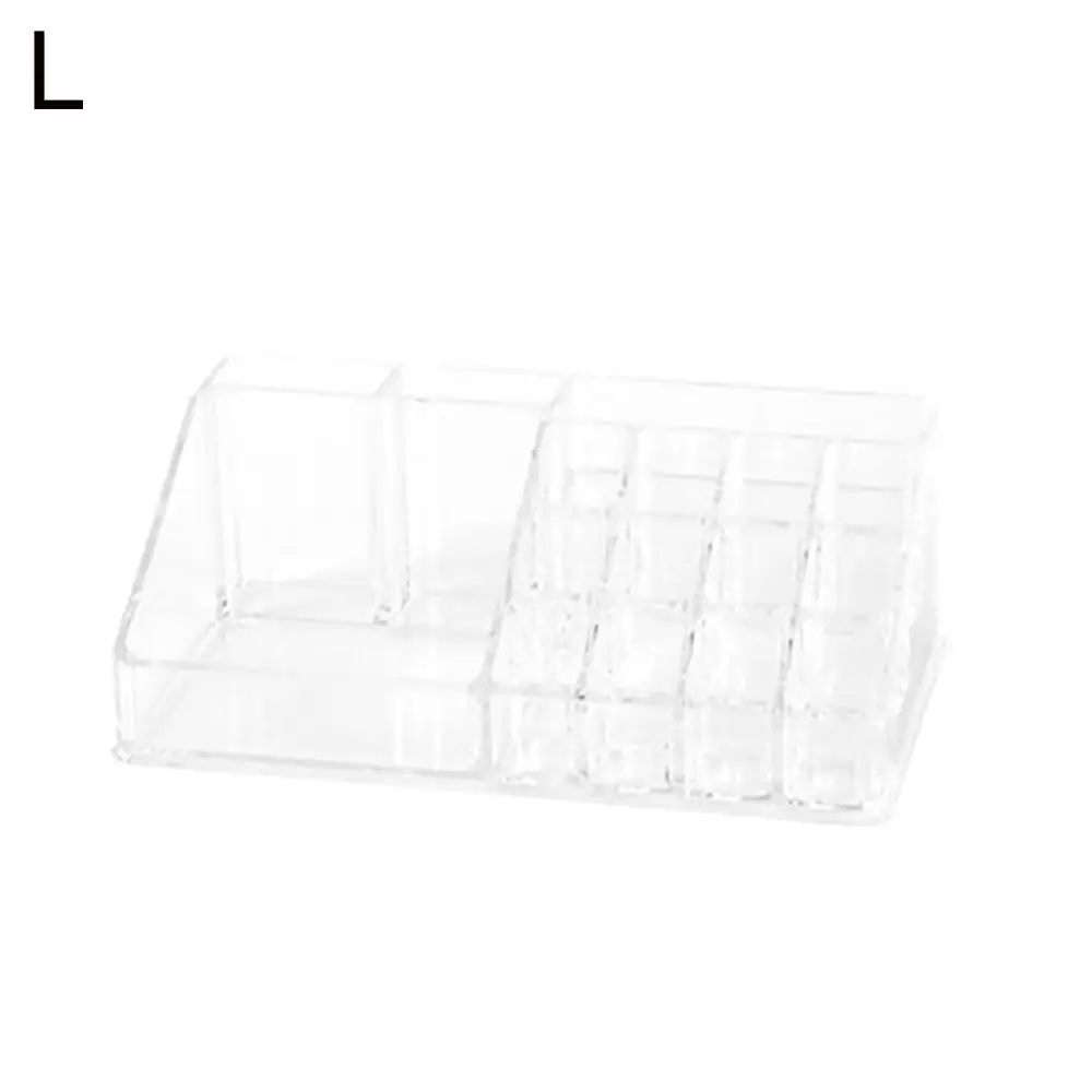 Transparent L Акриловый прозрачный мульти сетки настольная Косметика Макияж Губная помада шкатулка Чехол Держатель Дисплей Стенд Макияж Органайзер коробка - Цвет: Transparent L