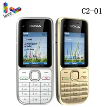 Nokia-teléfono móvil C2 desbloqueado GSM, Original, teclado en inglés y hebreo, compatible con logotipo en el botón, usado