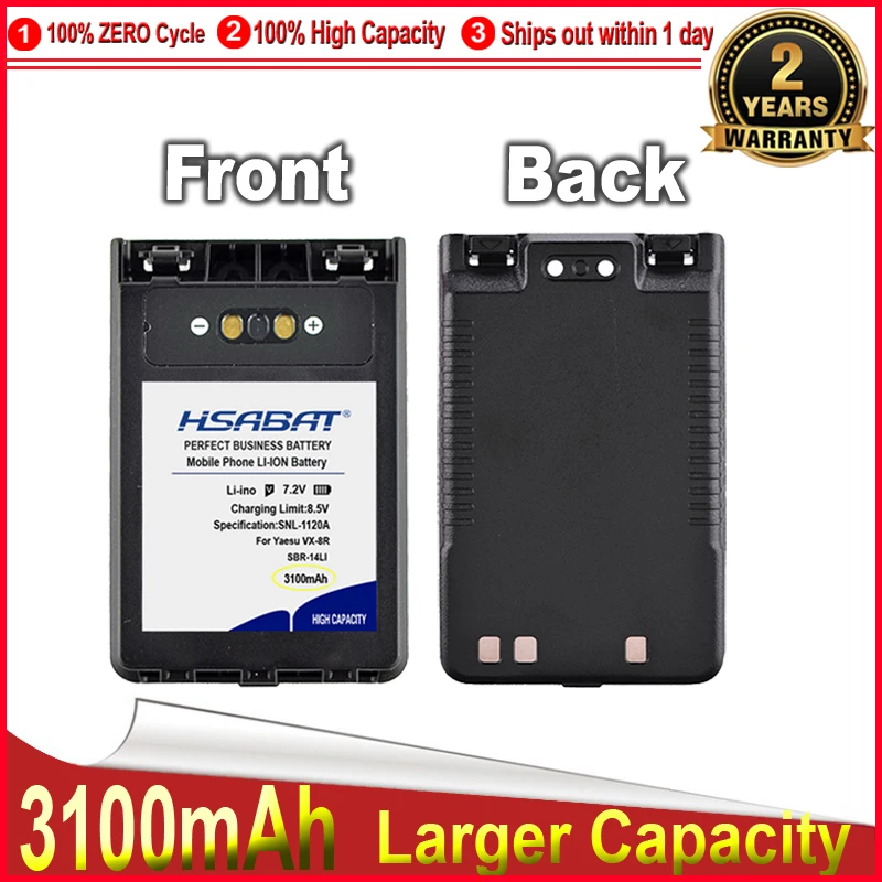 HSABAT 0 цикла 3100 мА/ч SBR-14LI Батарея для Yaesu VX-8R VX-8DR VX-8GR FT-1DR FT1XD FT-2DR радио FNB-102LI FNB-101Li