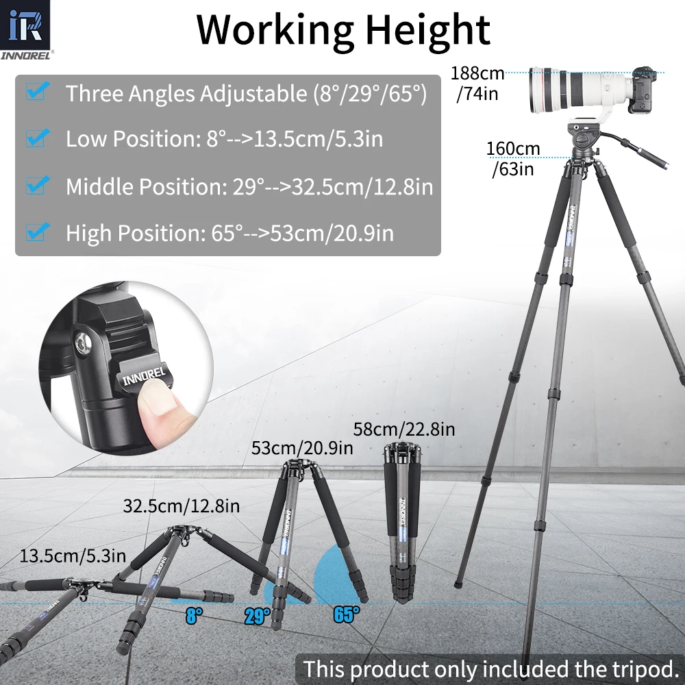 NT364C 전문 탄소 섬유 그릇 삼각대 DSLR 카메라 비디오 캠코더 헤비 듀티 25kg 최대로드 조류 관찰 카메라 스탠드