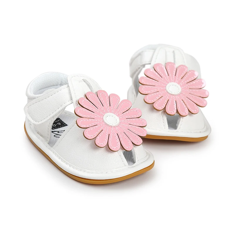 Детские сандалии с цветочным рисунком для маленьких девочек; детская обувь принцессы для новорожденных; летние сабо для маленьких девочек