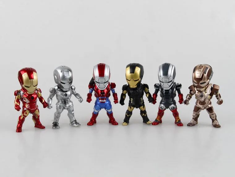 CapitaMall Аниме Мстители 7 поколение 6-Железный человек голова вращающийся люминесцентный Гараж Комплект