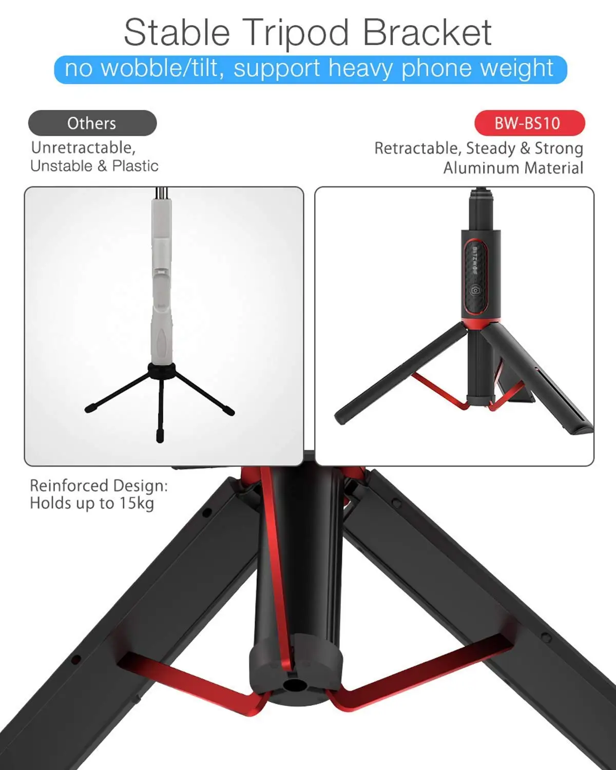 202 Bluetooth селфи-палка, мини-штатив, Выдвижная алюминиевая селфи-Палка с беспроводным пультом дистанционного управления, вращение на 270 ° для iPhone телефонов