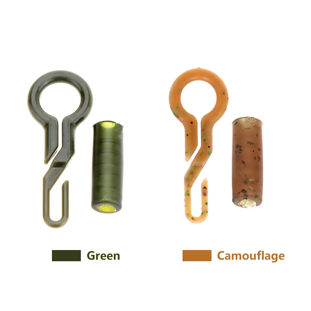 

50 /lot Carp Fishing Rig Making Terminal Accessories Safety Lead Clips with Pin and Rubber Cone Tail Retail & Wholesale