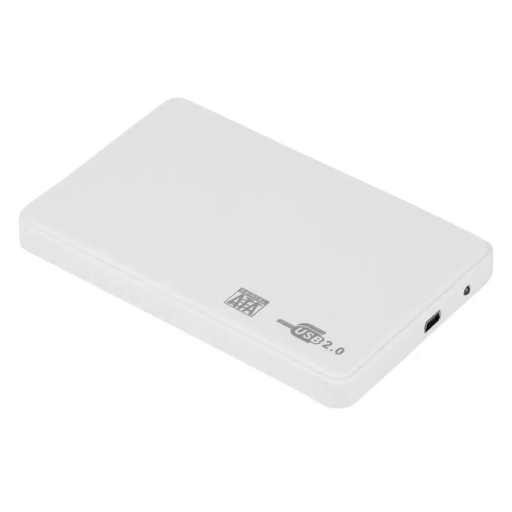 2,5 дюймовый USB HDD корпус Sata для USB 2,0 жесткий диск SATA внешний корпус HDD корпус для жесткого диска с USB кабелем - Цвет: Белый