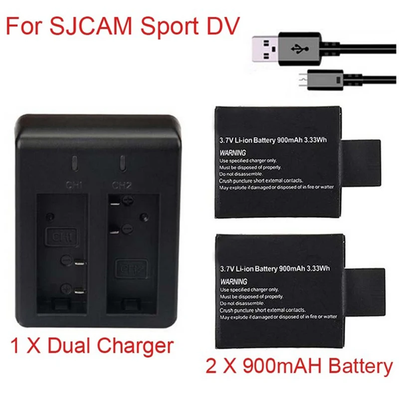 Аккумулятор для спортивной экшн-камеры SJCAM аккумулятор 900 мАч SJ4000 SJ5000 SJ6000 +