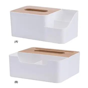 

Multi-function Plastic Tissue Box Phone Shelf Holder Waterproof Bamboo Wooden Cover Holder for Home Office Car Supply